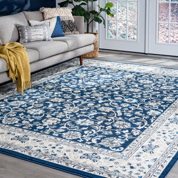 Lark Manor Anmie Oriental Dark Blue Area Rug & Reviews Wayfair